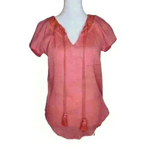 Lucky Brand women's pink lightweight cotton blouse size medium